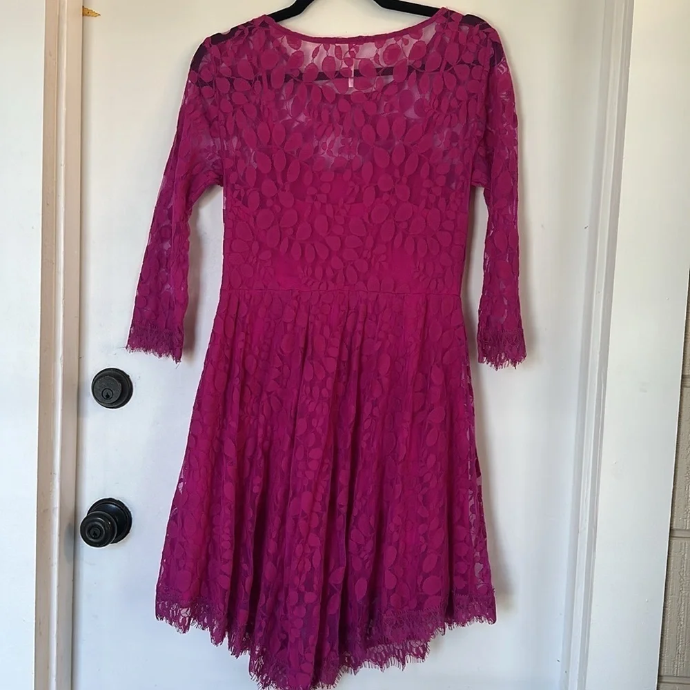 Free people lace magenta dress size 6